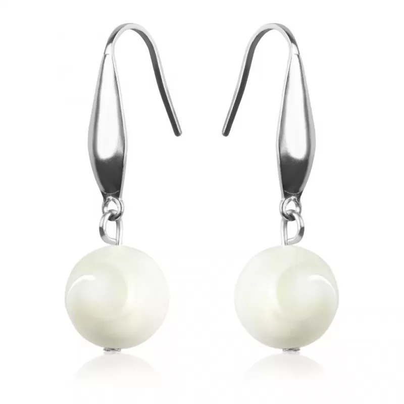 Женские серьги с белым перламутром Everiot Select SE-LNS-0006