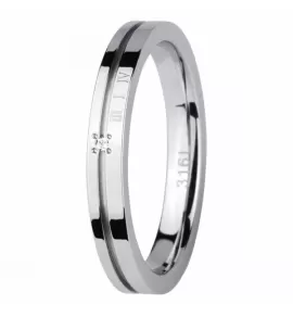 Кольцо из стали Everiot AAB-352GRSS с фианитом и римскими цифрами