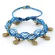 Браслет анклет на ногу Indigo ING-1506 макраме голубой
