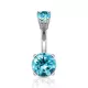 Серьга для пирсинга пупка PiercedFish из медицинской стали с фианитами NAL15372