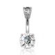 Серьга для пирсинга пупка PiercedFish из медицинской стали с фианитами NAL15372