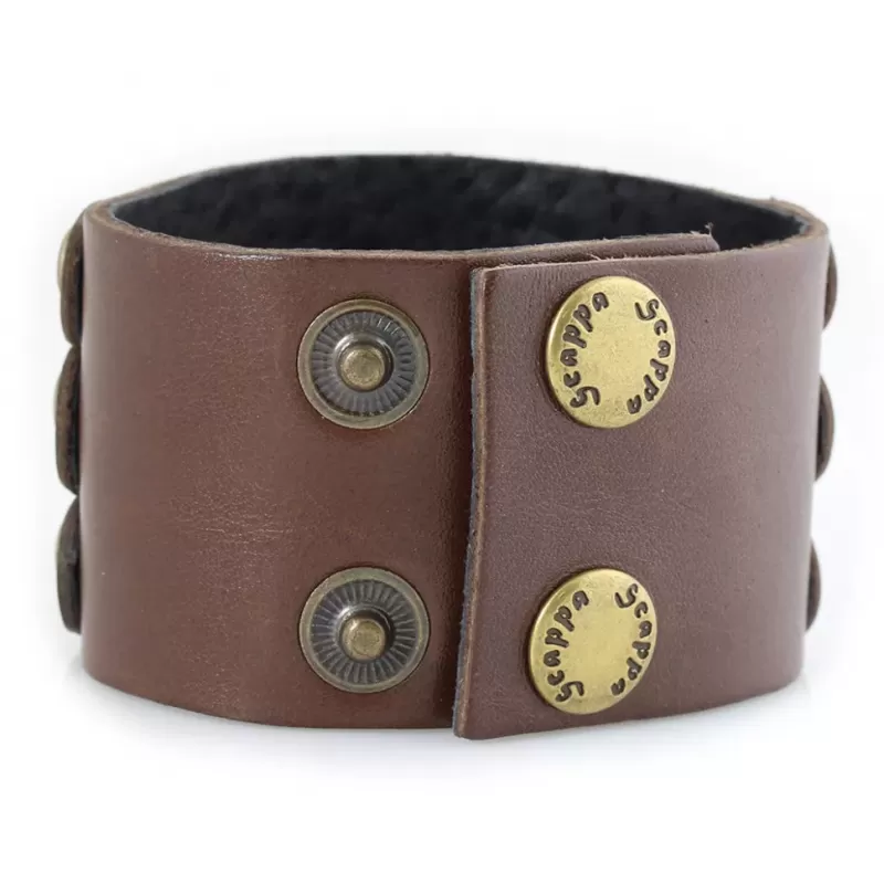 Кожаный браслет мужской Scappa B-200 коричневый