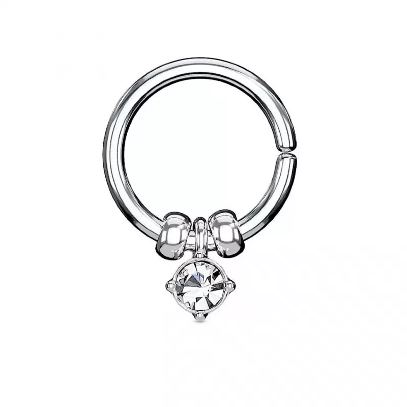 Стальное кольцо PiercedFish RX83 серьга для пирсинга септума, хряща уха, носа, брови, губ со съемной подвеской