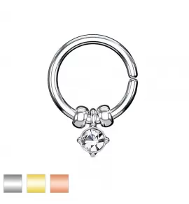 Стальное кольцо PiercedFish RX83 серьга для пирсинга септума, хряща уха, носа, брови, губ со съемной подвеской