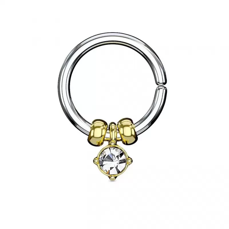 Стальное кольцо PiercedFish RX83 серьга для пирсинга септума, хряща уха, носа, брови, губ со съемной подвеской