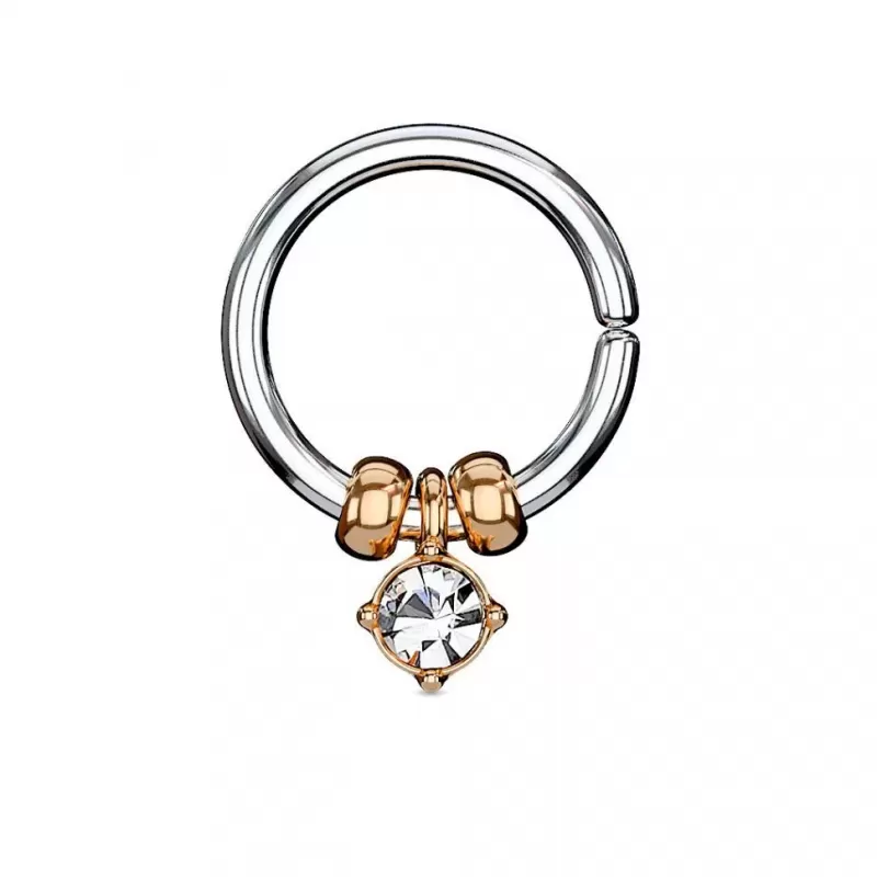 Стальное кольцо PiercedFish RX83 серьга для пирсинга септума, хряща уха, носа, брови, губ со съемной подвеской