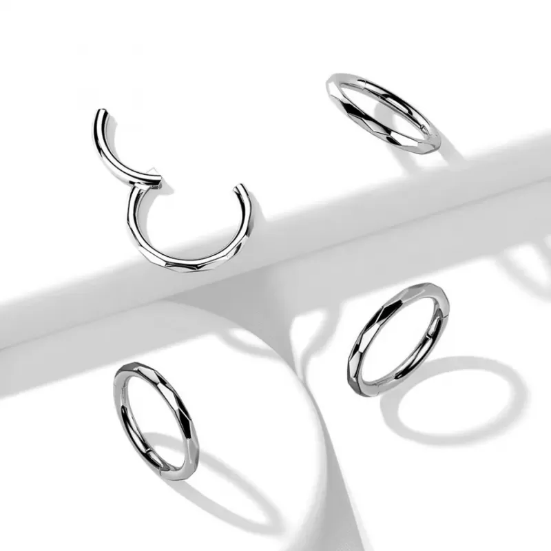 Пирсинг кольцо с кликером, из титана Pirslab RHT89, серьга для септума носа, хряща уха, хеликса, брови, губ, сосков