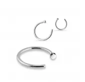 Набор серьги 3 шт. из стали для пирсинга носа PiercedFish SET-NOCP-3D, диаметром 6, 8 и 10 мм