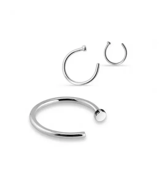 Набор серьги 3 шт. из стали для пирсинга носа PiercedFish SET-NOCP-3D, диаметром 6, 8 и 10 мм