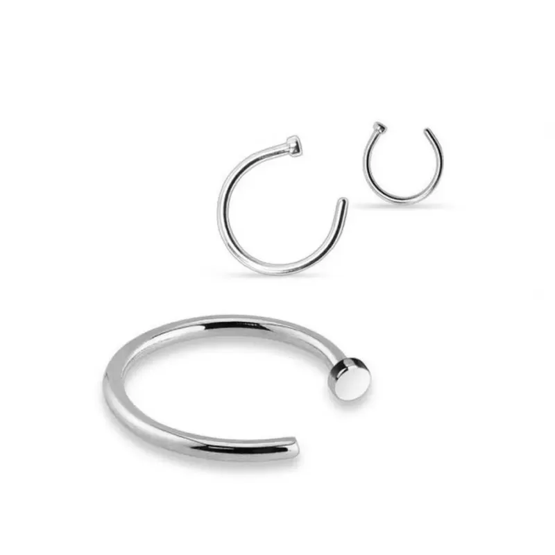 Набор серьги 3 шт. из стали для пирсинга носа PiercedFish SET-NOCP-3D, диаметром 6, 8 и 10 мм