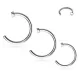 Набор серьги 3 шт. из стали для пирсинга носа PiercedFish SET-NOCP-3D, диаметром 6, 8 и 10 мм