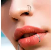 Набор серьги 3 шт. из стали для пирсинга носа PiercedFish SET-NOCP-3D, диаметром 6, 8 и 10 мм