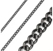 Панцирная цепочка из стали Spikes SSN04 с покрытием черного цвета