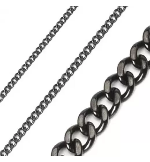 Панцирная цепочка из стали Spikes SSN04 с покрытием черного цвета