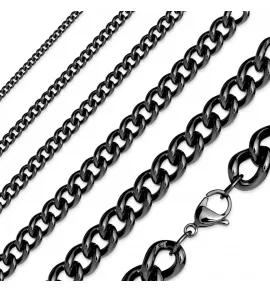 Панцирная цепочка из стали Spikes SSN04 с покрытием черного цвета