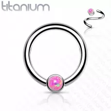 Кольцо из титана со съемным шариком Pirslab T23R05-OP22 серьга для септума, хряща уха, брови, носа, губ, пирсинга смайл