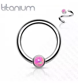 Кольцо из титана со съемным шариком Pirslab T23R05-OP22 серьга для септума, хряща уха, брови, носа, губ, пирсинга смайл