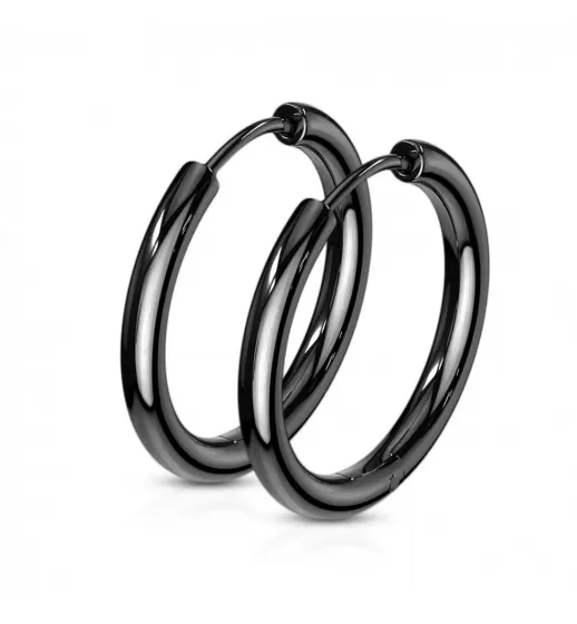 Серьги-кольца TATIC SE3065K из стали черные