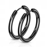 Серьги-кольца TATIC SE3065K из стали черные