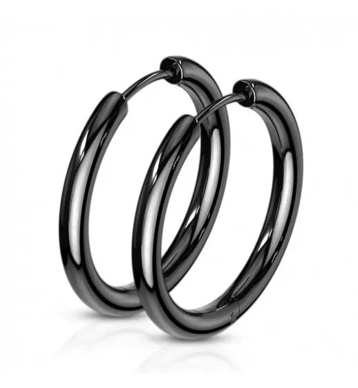 Серьги-кольца TATIC SE3065K из стали черные