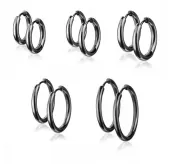 Серьги-кольца TATIC SE3065K из стали черные