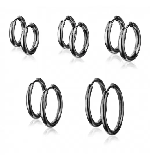 Серьги-кольца TATIC SE3065K из стали черные