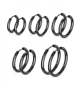 Серьги-кольца TATIC SE3065K из стали черные