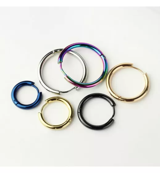 Серьги-кольца TATIC SE3065K из стали черные