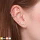 Серьга микроштанга PiercedFish JA05-WC для пирсинга уха из стали с круглым фианитом