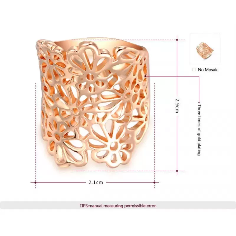 Кольцо ROZI RG-54290B с цветочным узором