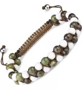 Браслет Шамбала Everiot Select LNS-0274 из натуральных камней в два ряда