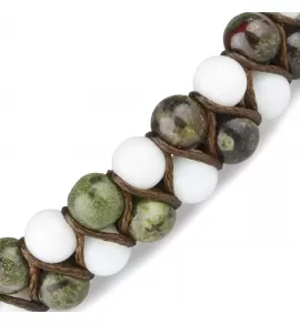 Браслет Шамбала Everiot Select LNS-0274 из натуральных камней в два ряда