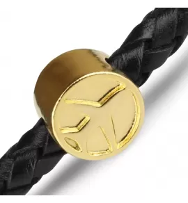 Мужской кожаный браслет со стальным шармом "Самолет"  Everiot Select LNS-5024