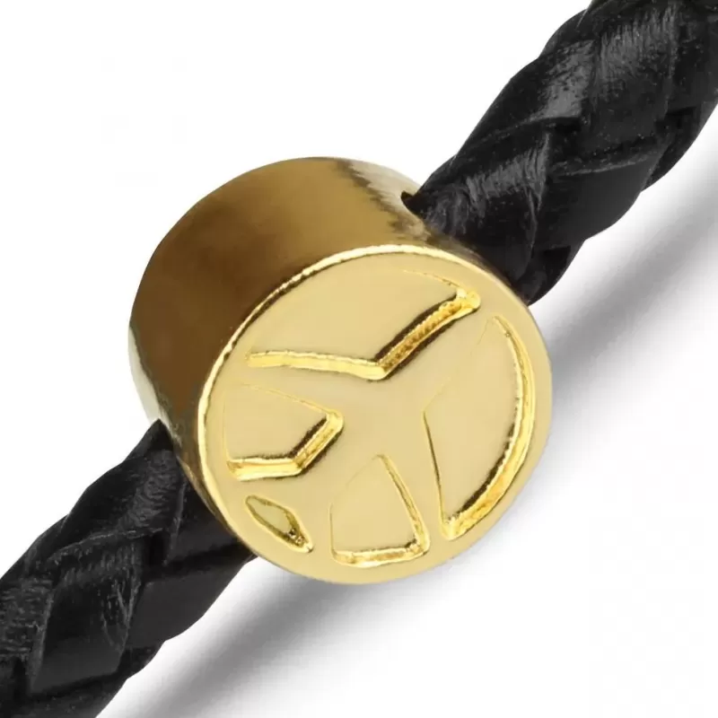 Мужской кожаный браслет со стальным шармом "Самолет"  Everiot Select LNS-5024