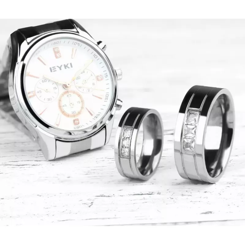 Кольцо из титана Spikes NP-R-ТМ-3059 с фианитами