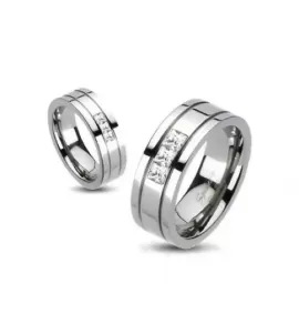 Кольцо из титана Spikes NP-R-ТМ-3059 с фианитами