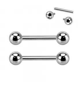 Штанги 2 шт. из титана с внутренней резьбой Pirslab 2xTIB для пирсинга уха, индастриал, в язык, для сосков, брови