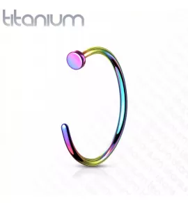 Кольцо из титана незамкнутое Pirslab T23NOH2-W серьга для пирсинга септума и крыла носа