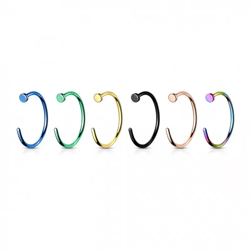 Кольцо из титана незамкнутое Pirslab T23NOH2-W серьга для пирсинга септума и крыла носа