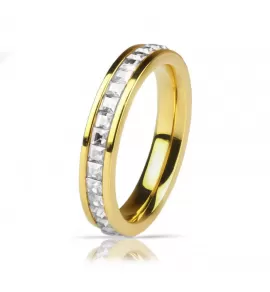 Кольцо из стали INORI INR130E с фианитами