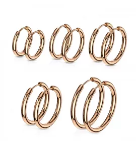 Серьги-кольца TATIC SE3065R стальные с покрытием цвета розового золота