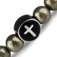 Браслет Шамбала из гематита и пирита с крестом Everiot Select LNS-2173