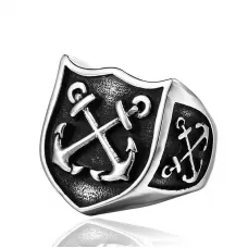 Мужской перстень из стали в форме герба Everiot SR-BR-324 с морскими якорями