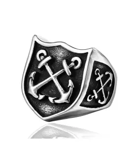 Мужской перстень из стали в форме герба Everiot SR-BR-324 с морскими якорями