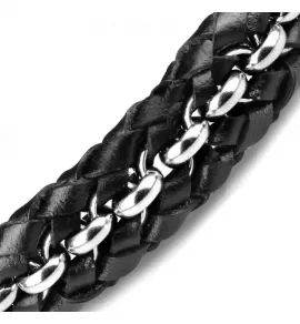 Кожаный браслет мужской Everiot BC-MJ-1525 с цепочкой