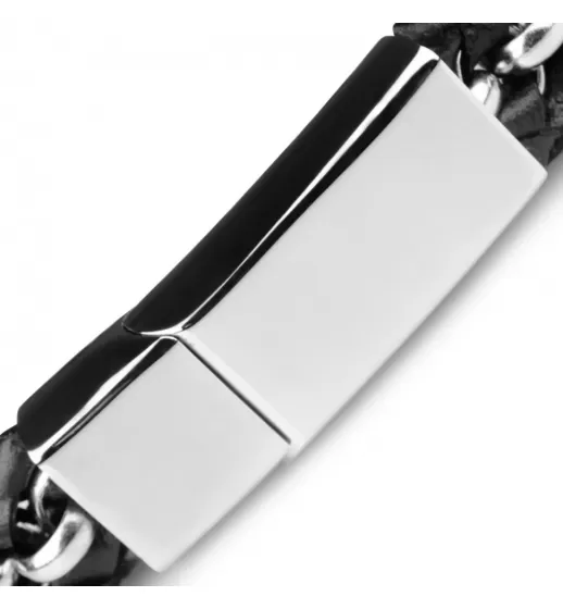 Кожаный браслет мужской Everiot BC-MJ-1525 с цепочкой