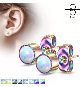 Серьги-гвоздики TATIC SE0113 с искусственным опалом