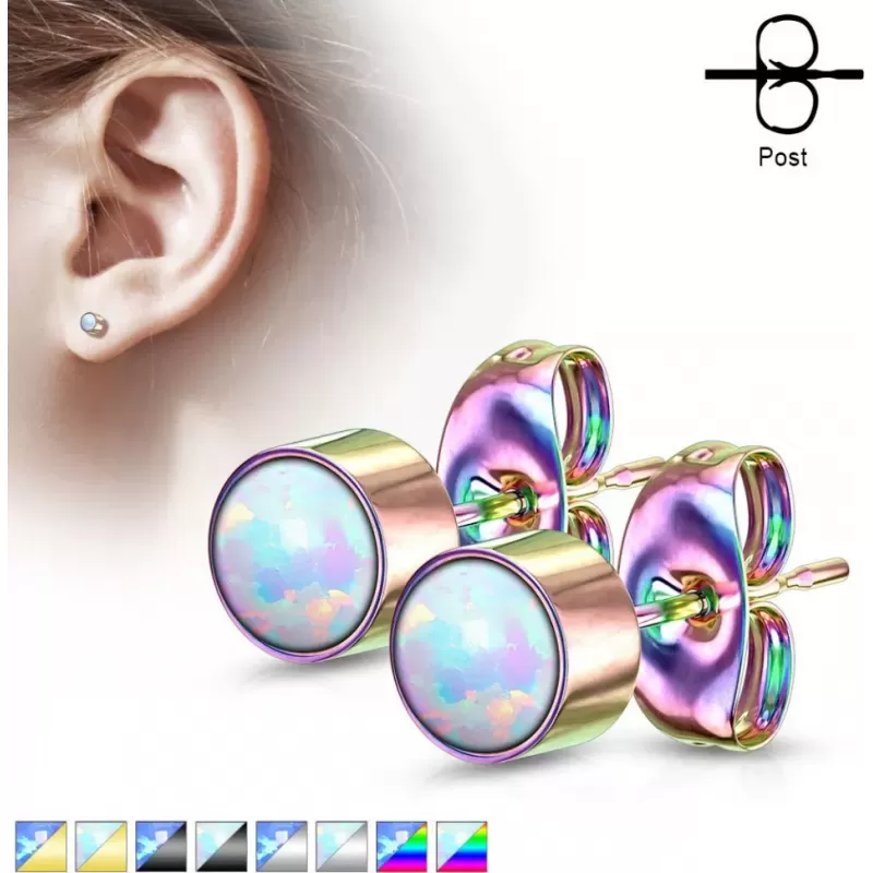 Серьги-гвоздики TATIC SE0113 с искусственным опалом