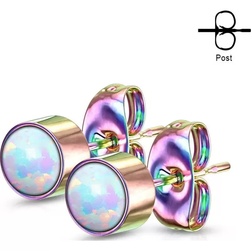 Серьги-гвоздики TATIC SE0113 с искусственным опалом