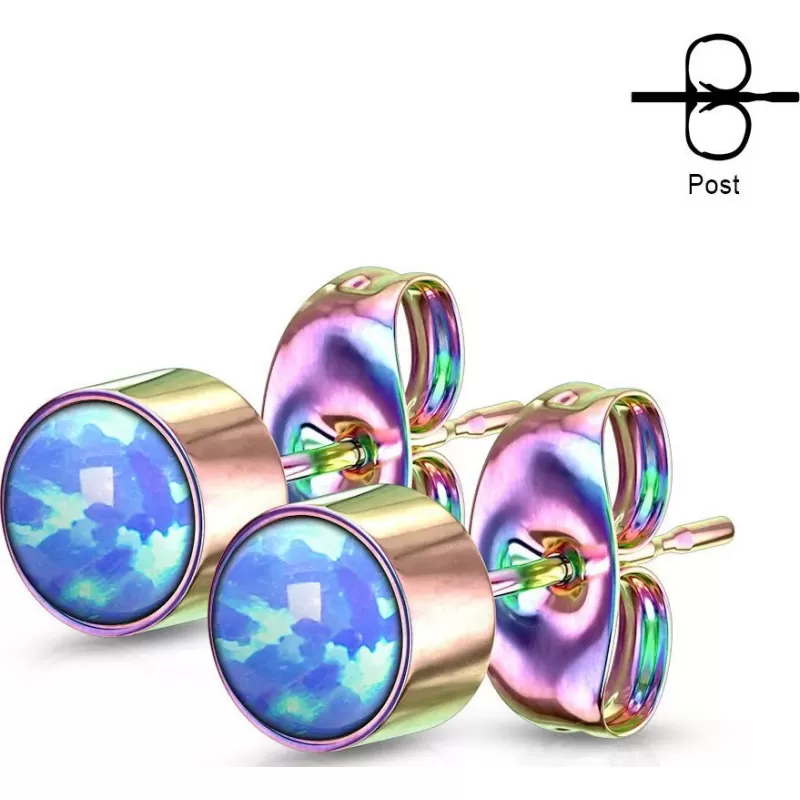 Серьги-гвоздики TATIC SE0113 с искусственным опалом